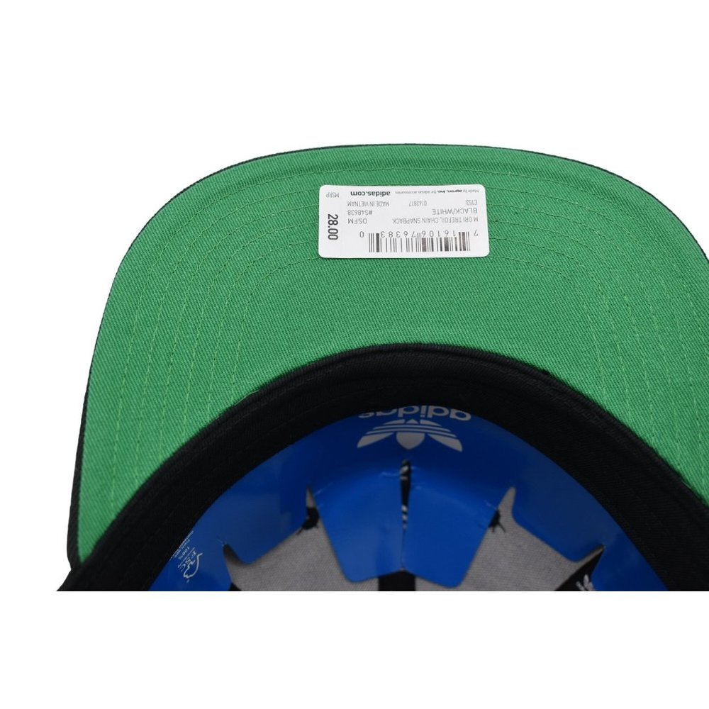 Adidas Snap Back Hat Original Black White Trefoil Flat Brim Adjustable NEW - Picture 8 of 10
